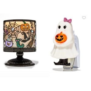 Bath & Body Works Witch’s halloween candle holder & ghost girl wallflower set
